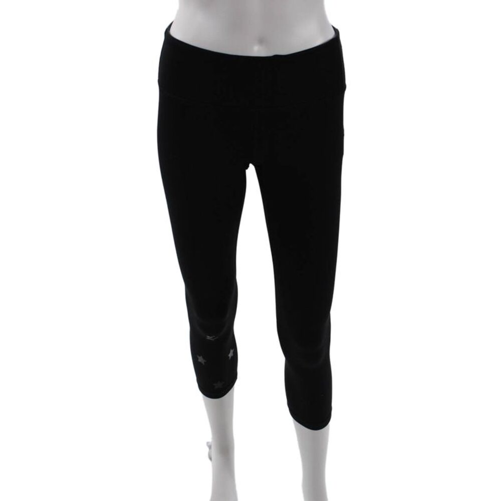 Spiritual Gangster Womens Capri Leggings Black Stars Size XS